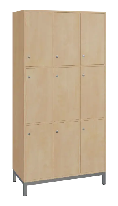 SBS-3333 šatní skříň 9-boxová, 1800x900x400 mm, kovové nohy, bříza irská